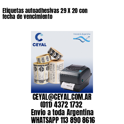 Etiquetas autoadhesivas 29 X 20 con fecha de vencimiento