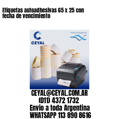 Etiquetas autoadhesivas 65 x 25 con fecha de vencimiento