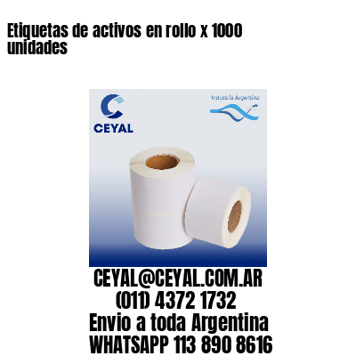 Etiquetas de activos en rollo x 1000 unidades