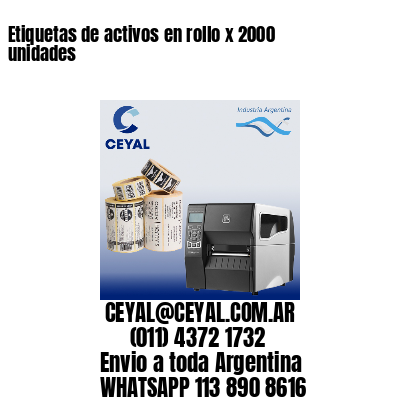 Etiquetas de activos en rollo x 2000 unidades