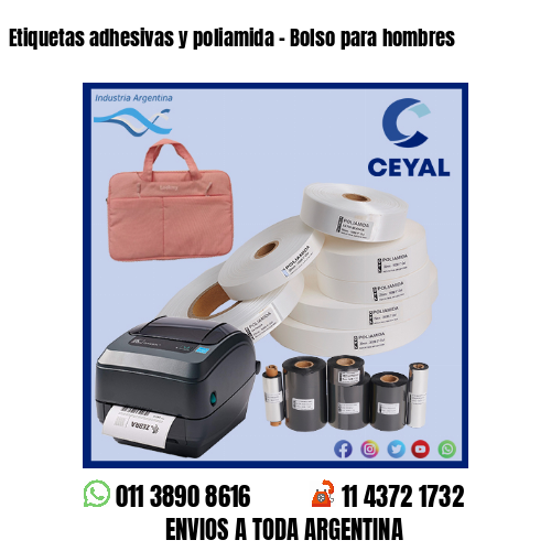 Etiquetas adhesivas y poliamida – Bolso para hombres