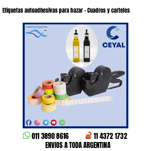 Etiquetas autoadhesivas para bazar – Cuadros y carteles