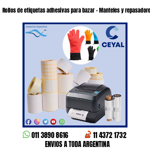 Rollos de etiquetas adhesivas para bazar – Manteles y repasadores