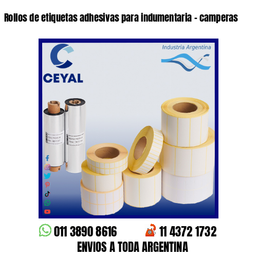 Rollos de etiquetas adhesivas para indumentaria – camperas