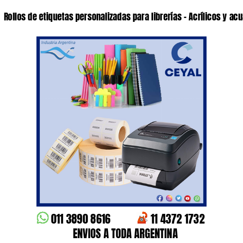 Rollos de etiquetas personalizadas para librerías – Acrílicos y acuarelas