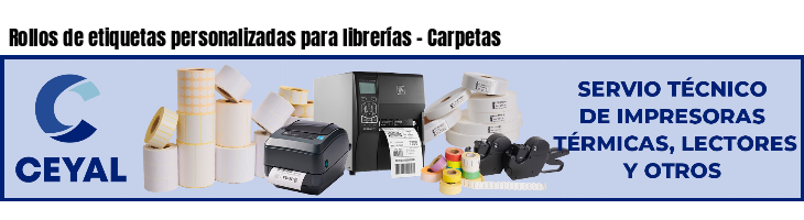 Rollos de etiquetas personalizadas para librerías - Carpetas