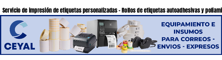 Servicio de impresión de etiquetas personalizadas - Rollos de etiquetas autoadhesivas y poliamida