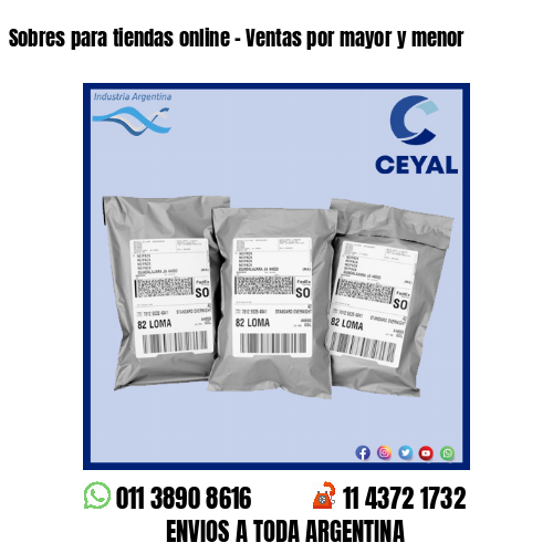 Sobres para tiendas online – Ventas por mayor y menor