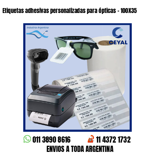 Etiquetas adhesivas personalizadas para ópticas – 100X35