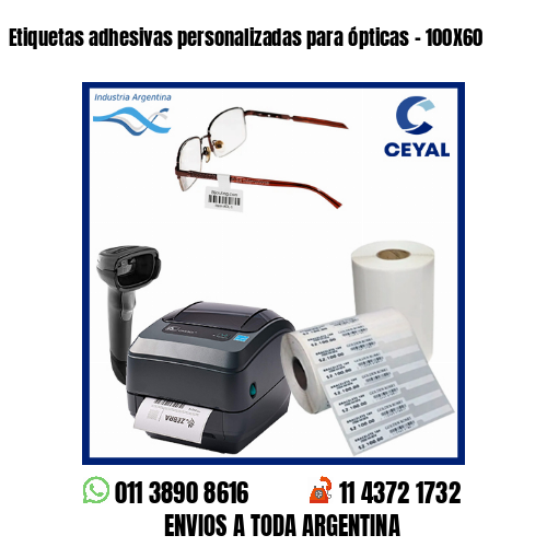 Etiquetas adhesivas personalizadas para ópticas – 100X60