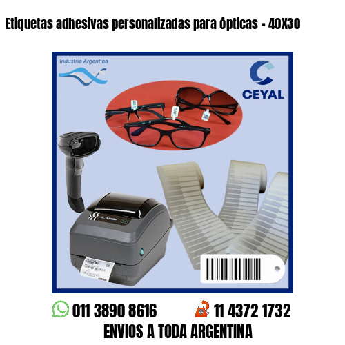 Etiquetas adhesivas personalizadas para ópticas – 40X30