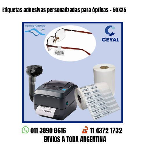 Etiquetas adhesivas personalizadas para ópticas – 50X25