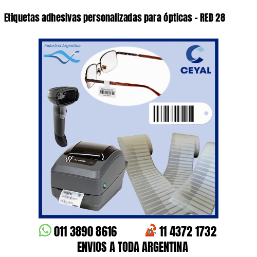 Etiquetas adhesivas personalizadas para ópticas – RED 28