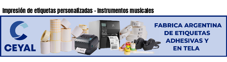 Impresión de etiquetas personalizadas - Instrumentos musicales