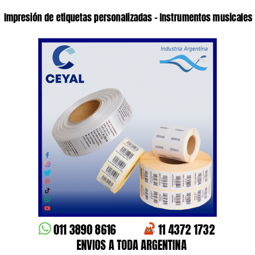 Impresión de etiquetas personalizadas – Instrumentos musicales