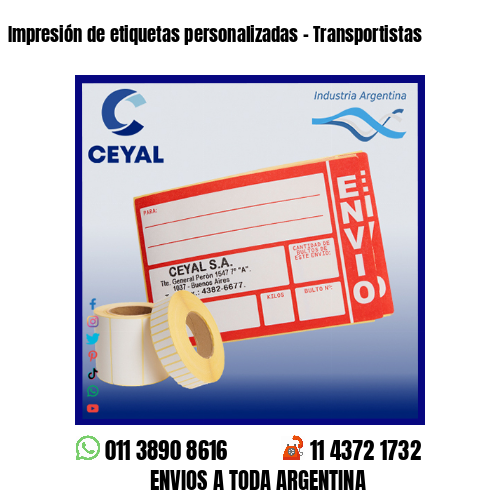 Impresión de etiquetas personalizadas – Transportistas