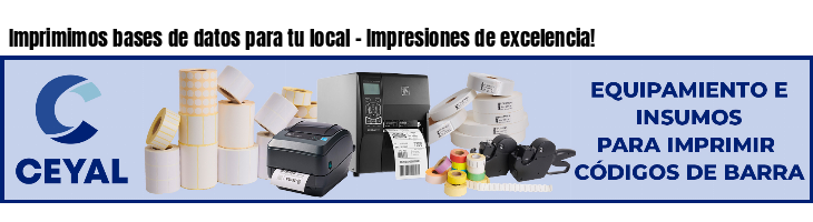 Imprimimos bases de datos para tu local - Impresiones de excelencia!