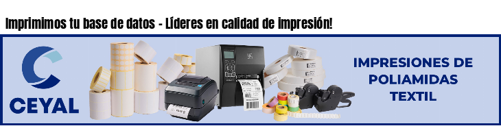 Imprimimos tu base de datos - Líderes en calidad de impresión!