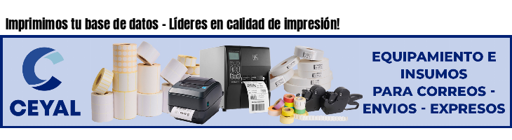 Imprimimos tu base de datos - Líderes en calidad de impresión!