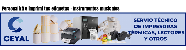 Personalizá e imprimí tus etiquetas - Instrumentos musicales