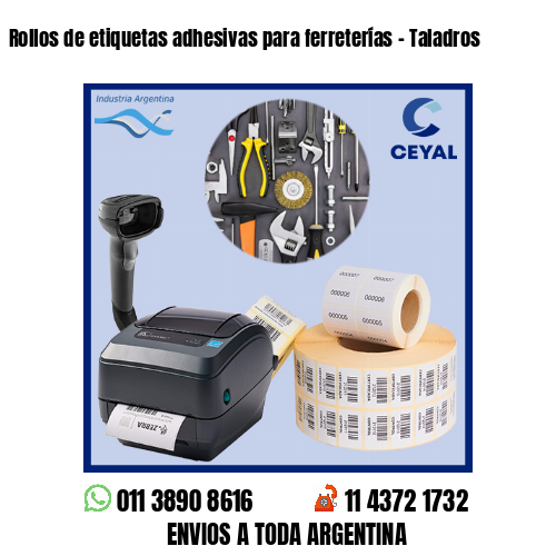 Rollos de etiquetas adhesivas para ferreterías – Taladros