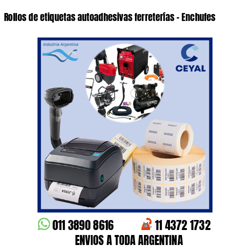 Rollos de etiquetas autoadhesivas ferreterías – Enchufes