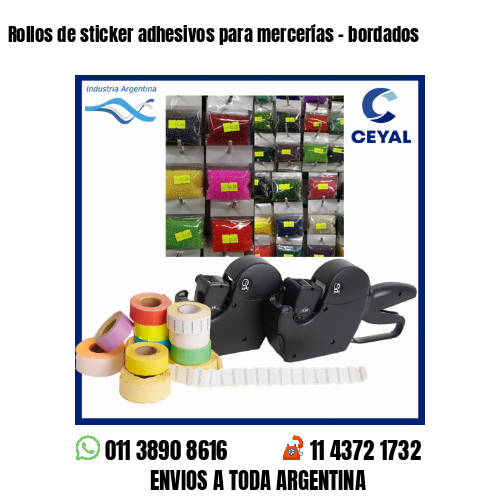 Rollos de sticker adhesivos para mercerías – bordados