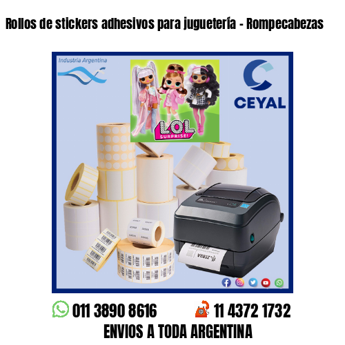 Rollos de stickers adhesivos para juguetería – Rompecabezas