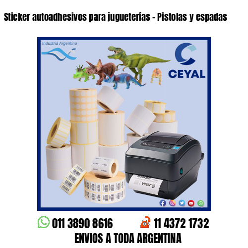 Sticker autoadhesivos para jugueterías – Pistolas y espadas