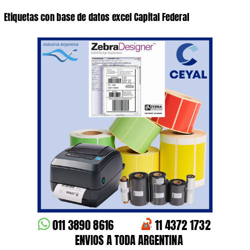 Etiquetas con base de datos excel Capital Federal