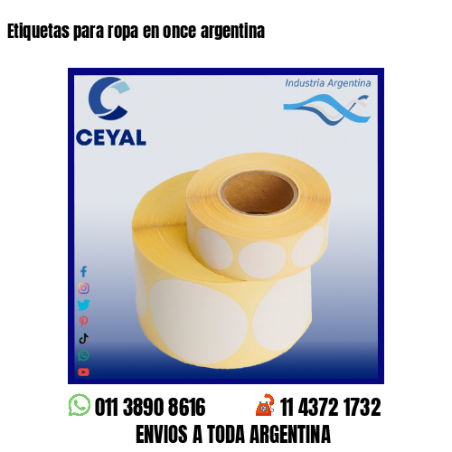 Etiquetas para ropa en once argentina