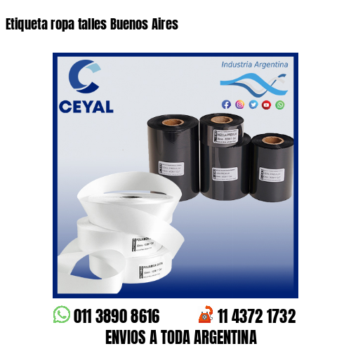 Etiqueta ropa talles Buenos Aires