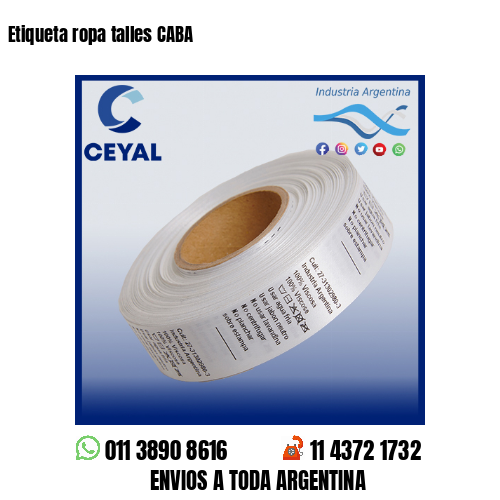 Etiqueta ropa talles CABA