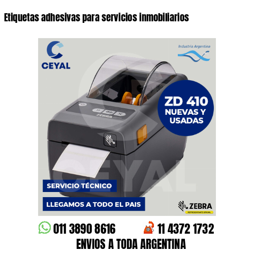 Etiquetas adhesivas para servicios inmobiliarios