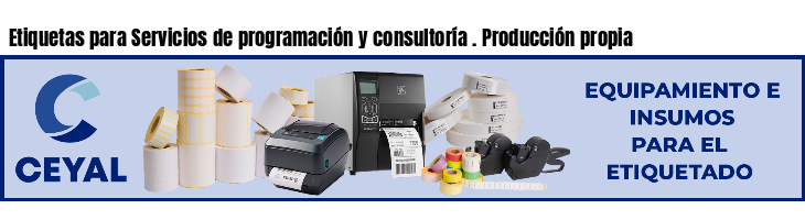 Etiquetas para Servicios de programación y consultoría . Producción propia