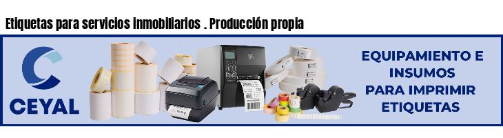 Etiquetas para servicios inmobiliarios . Producción propia