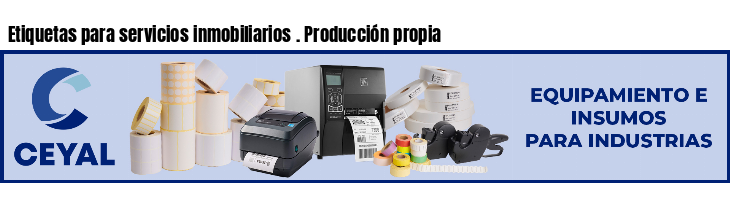 Etiquetas para servicios inmobiliarios . Producción propia