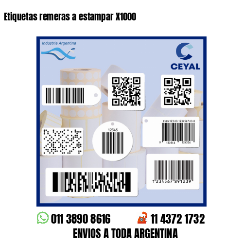 Etiquetas remeras a estampar X1000