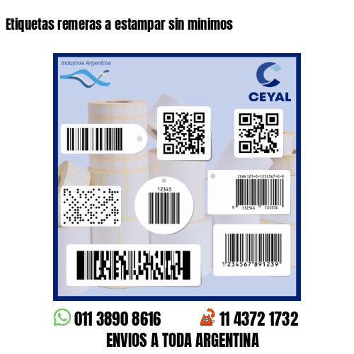 Etiquetas remeras a estampar sin minimos