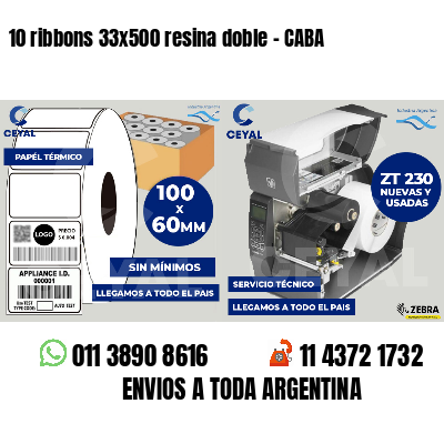 10 ribbons 33x500 resina doble - CABA