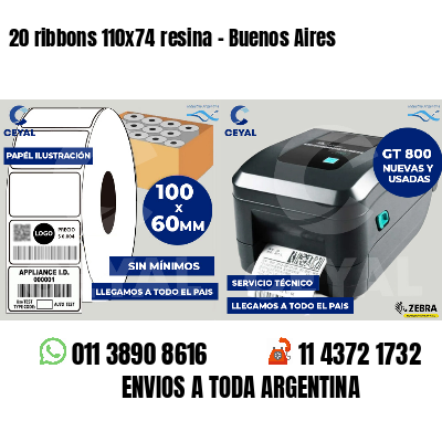 20 ribbons 110x74 resina - Buenos Aires