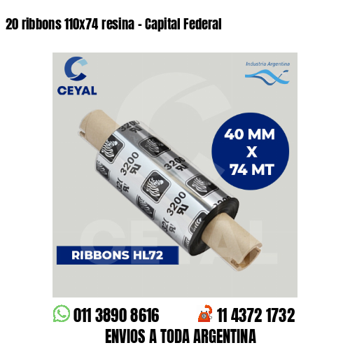 20 ribbons 110×74 resina – Capital Federal