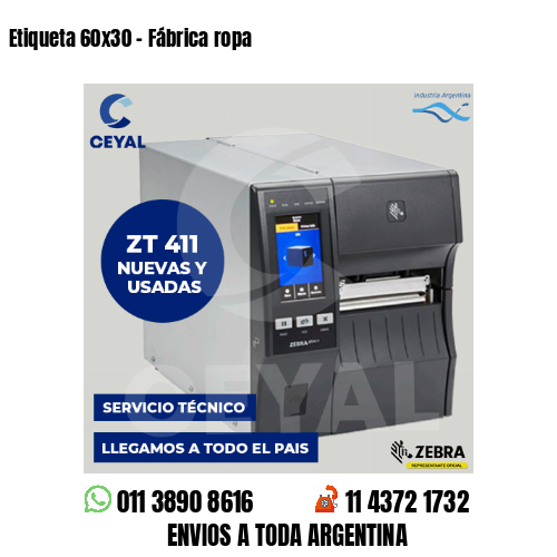 Etiqueta 60×30 – Fábrica ropa