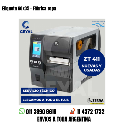 Etiqueta 60×35 – Fábrica ropa