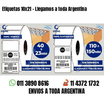 Etiquetas 10x21 - Llegamos a toda Argentina