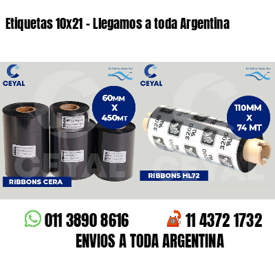 Etiquetas 10x21 - Llegamos a toda Argentina