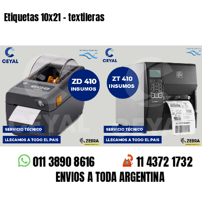 Etiquetas 10x21 - textileras