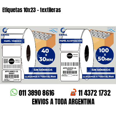 Etiquetas 10x23 - textileras