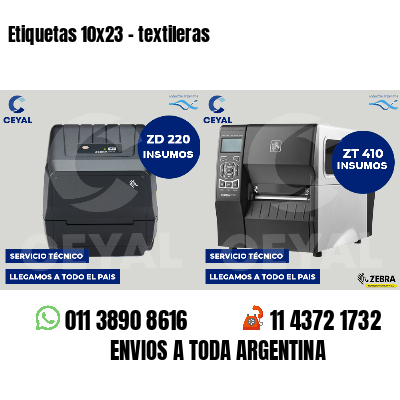 Etiquetas 10x23 - textileras