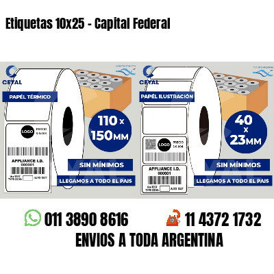 Etiquetas 10x25 - Capital Federal